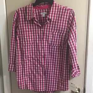 Croft & Barrow Pink & Black plaid shirt